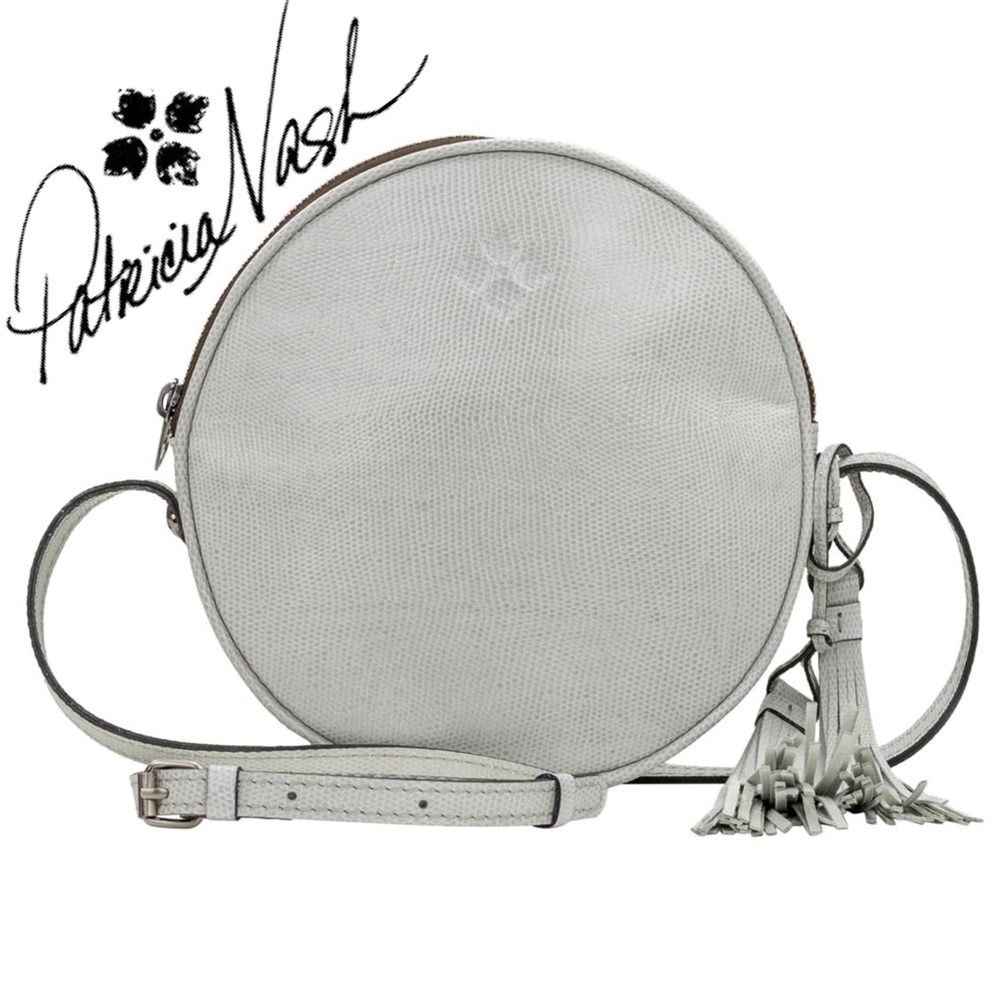 NWT Patricia Nash Scafati Canteen-Shaped Crossbody Bag - 786-115 in Ash Lizard